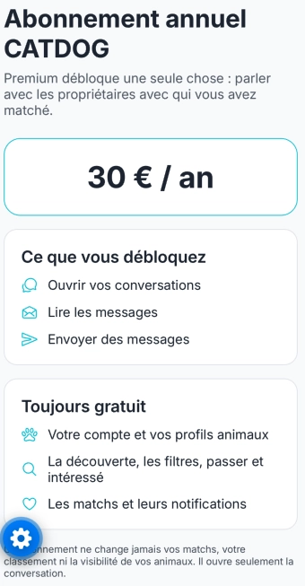 Abonnement annuel qui débloque les conversations entre propriétaires